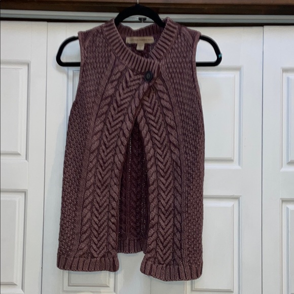 Vintage America Sweaters - Vintage America Mauve Knit Cardigan Vest